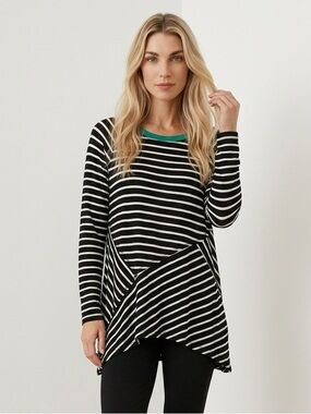 ✨Verve Ami Black and White Striped Long Sleeve Top | Size Medium